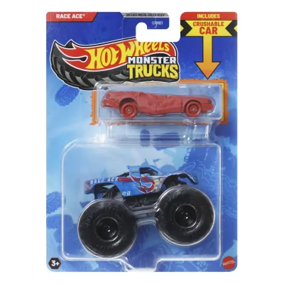 HOT WHEELS MONSTER TRUCK ȘI MAȘINUȚĂ METALICĂ RACE ACE