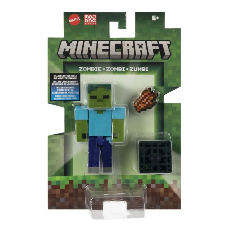 MINECRAFT CRAFT A BLOCK FIGURINĂ ZOMBI 8CM