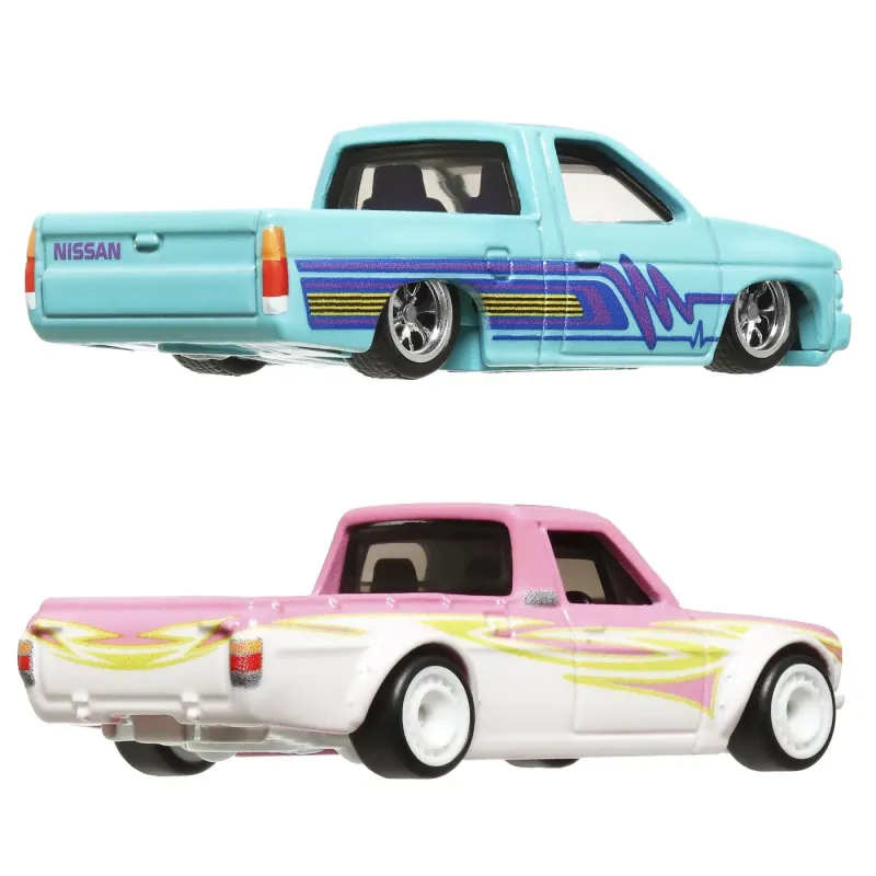HOT WHEELS PREMIUM SET 2 MASINUTE METALICE DATSUN SUNNY TRUCK ȘI NISSAN HARDBODY SCARA 1:64