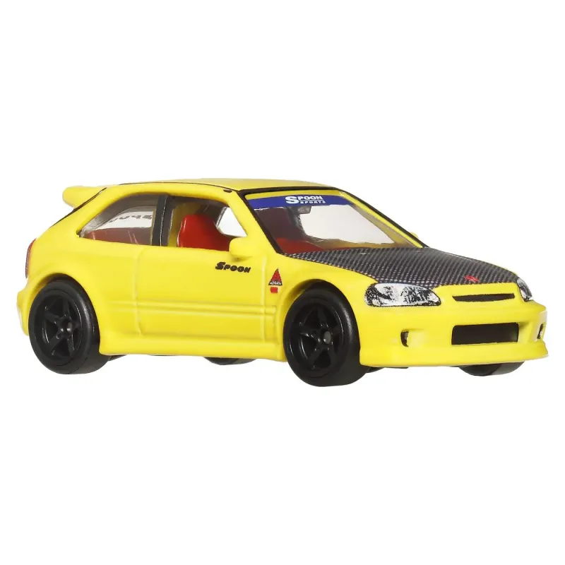 HOT WHEELS PREMIUM SET 2 MASINUTE METALICE HONDA CIVIC 99 TIP R EK9 ȘI HONDA CIVIC TIP R SCARA 1:64