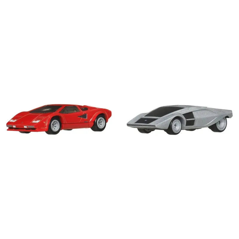 HOT WHEELS PREMIUM SET 2 MASINUTE METALICE LAMBORGHINI COUNTACH LP5000 QV ȘI LANCIA STRATOS ZERO SCARA 1:64
