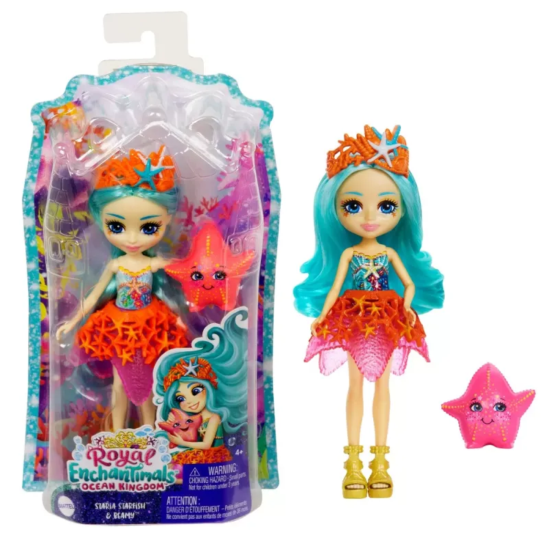 ENCHANTIMALS ROYAL PAPUSI ȘI ANIMALUTE STARIA STARFISH ȘI BEAMY