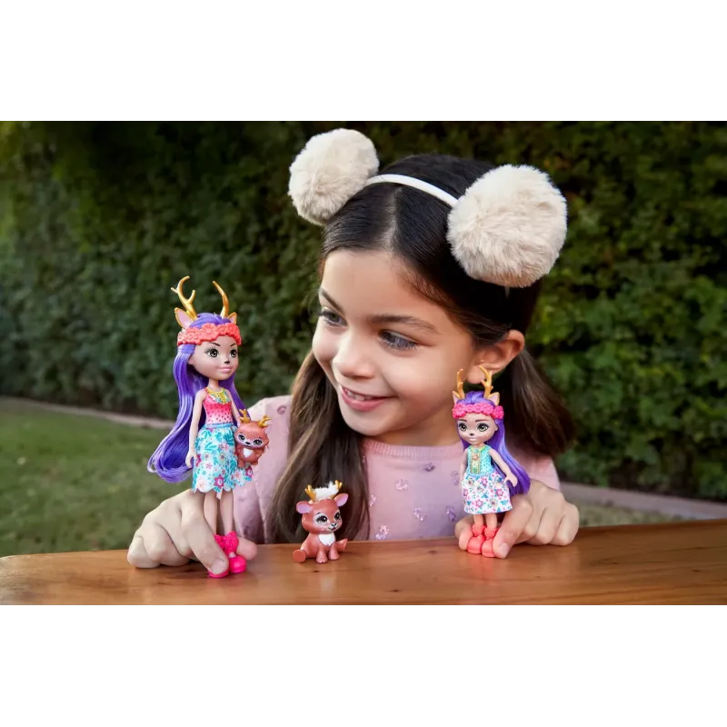 ENCHANTIMALS SET PAPUSI SURORI ȘI ANIMALUTELE LOR  DANESSA DEER ȘI SPRINT ȘI DANETTA DEER ȘI FLEET
