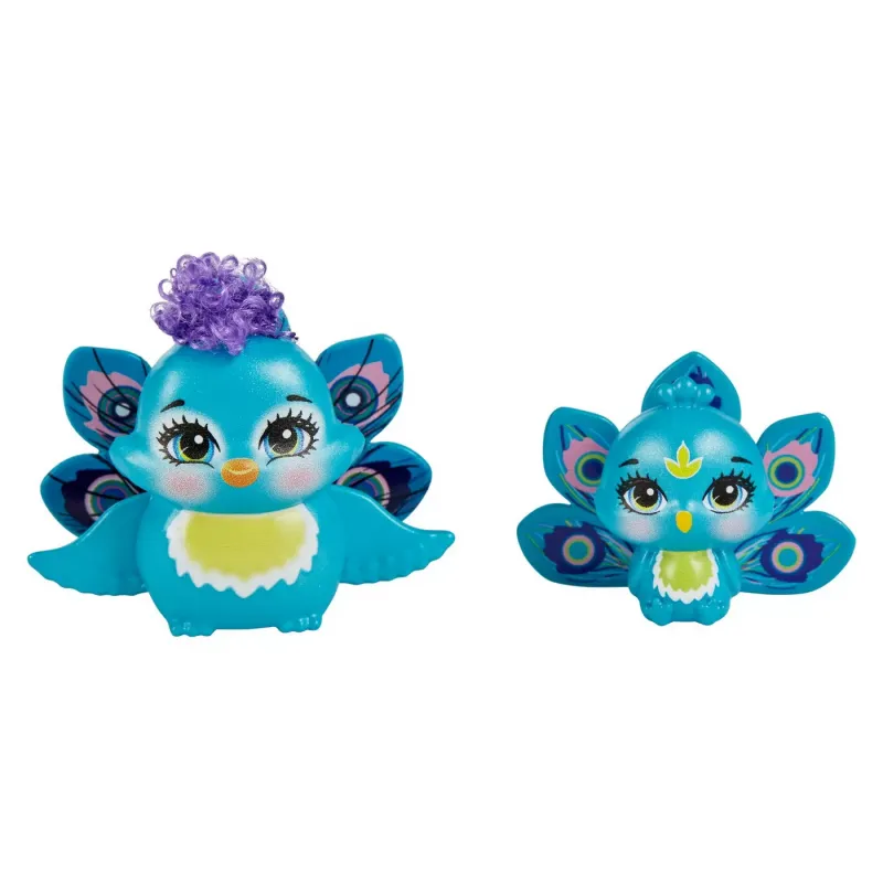 ENCHANTIMALS SET PAPUSI SURORI ȘI ANIMALUTELE LOR PATTER PEACOCK ȘI FLAP ȘI PIERA PEACOCK ȘI FEATHER