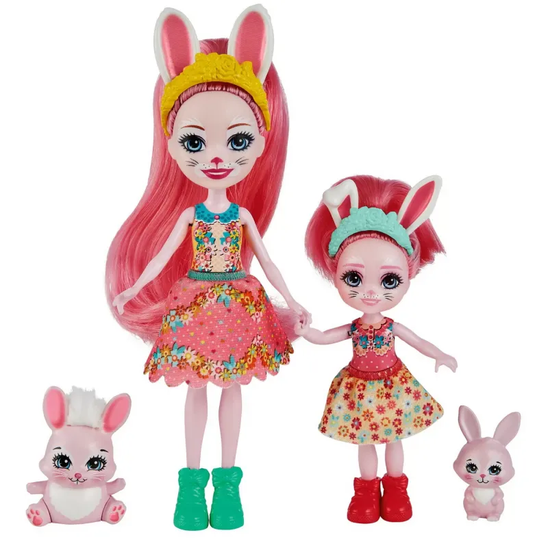 ENCHANTIMALS SET PAPUSI SURORI ȘI ANIMALUTELE LOR  BREE BUNNY ȘI TWIST ȘI BEDELIA BUNNY ȘI TAPPY