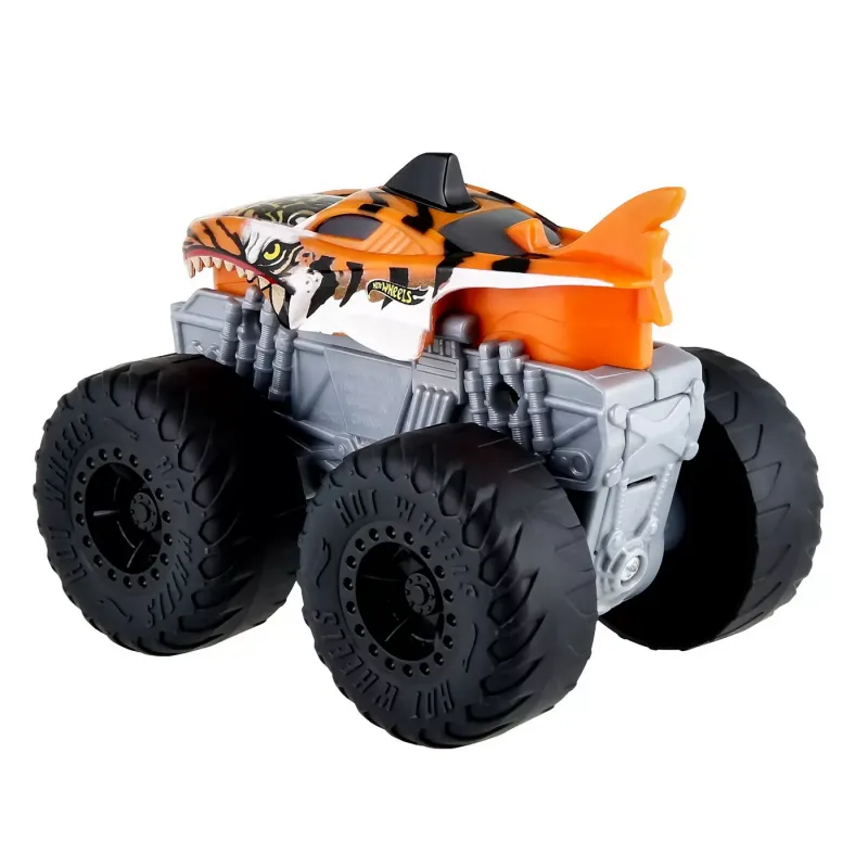 HOT WHEELS MONSTER TRUCK ROARIN WRECKERS TIGER SHARK CU FUNCTII ȘI SUNETE SCARA  1:43