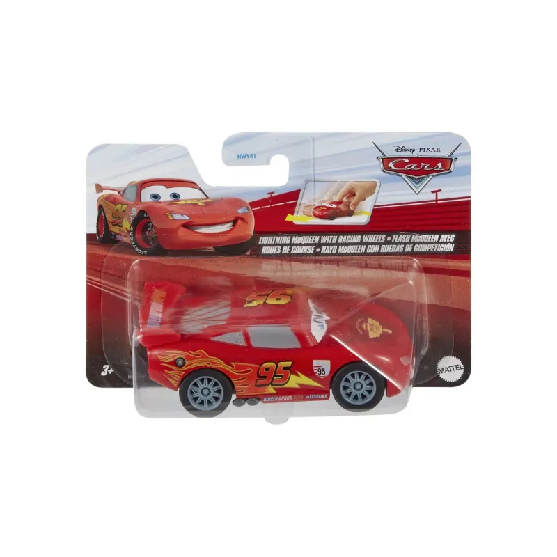 CARS MAȘINUȚĂ CU SISTEM PULLBACK FULGER MCQUEEN CU ROTI DE CURSE SCARA 1:43