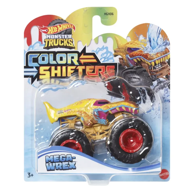 HOT WHEELS MONSTER TRUCK CAMION MEGA WREX CU CULORI SCHIMBATOARE SCARA 1:64