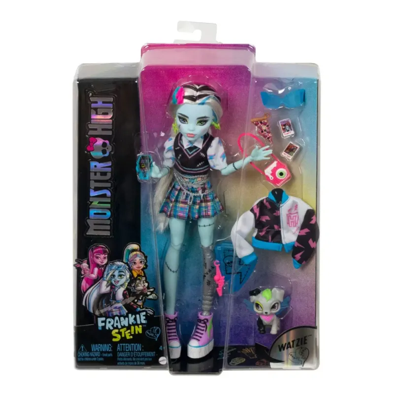 MONSTER HIGH PAPUSA FRANKIE STEIN CU ANIMALUT ȘI ACCESORII