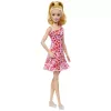BARBIE PAPUSA BARBIE FASHIONISTA BLONDA CU PARUL PRINS IN COADA ȘI ROCHIE CU FLORICELE