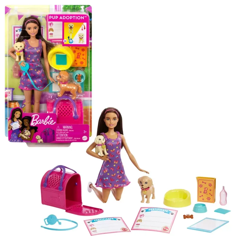 BARBIE SET PAPUSA BARBIE PUP ADOPTION