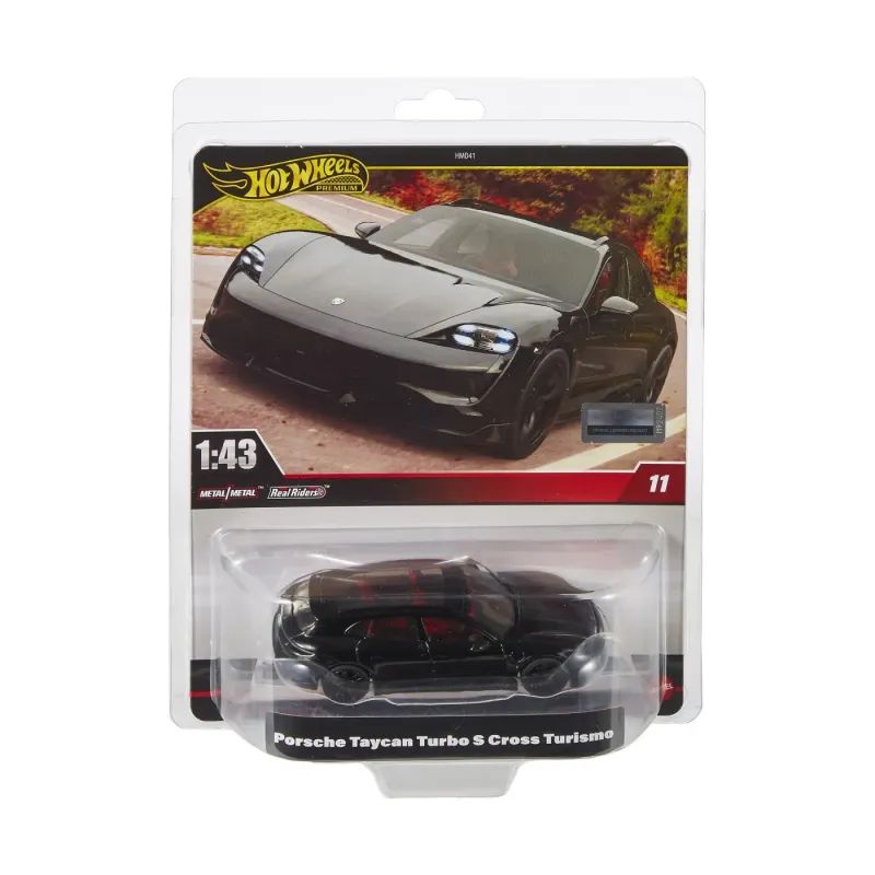 HOT WHEELS PREMIUM REAL RIDERS MAȘINUȚĂ METALICĂ PORSCHE TAYCAN TURBO S CROSS TURISMO SCARA 1:43