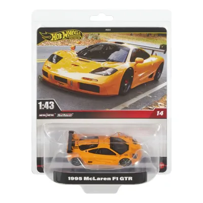 HOT WHEELS PREMIUM REAL RIDERS MAȘINUȚĂ METALICĂ MCLAREN F1 GTR 1995 SCARA 1:43