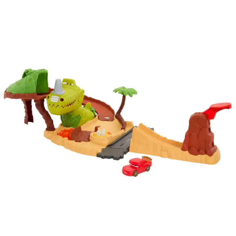 CARS SET DE JOACĂ DINO ȘI MAȘINUȚĂ CAVE FULGER MCQUEEN