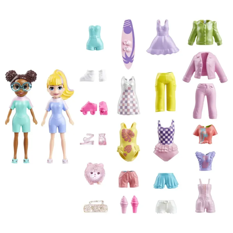 POLLY POCKET SET 2 PAPUSI ȘI ACCESORII 20 PIESE