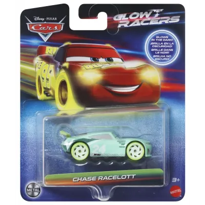 CARS GLOW RACERS MAȘINUȚĂ METALICĂ CHASE RACELOTT 1:55
