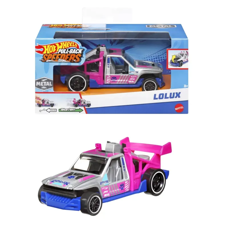 HOT WHEELS MAȘINUȚĂ METALICĂ CU SISTEM PULL BACK LOLUX SCARA 1:43