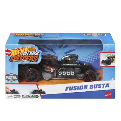 HOT WHEELS MAȘINUȚĂ METALICĂ CU SISTEM PULL FUSION BUSTA SCARA 1:43
