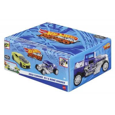 HOT WHEELS SET 2 MASINUTE METALICE PULL BACK 2022 CAMARO ZL1 ȘI BONE SHAKER 1:43