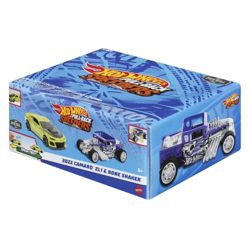 HOT WHEELS SET 2 MASINUTE METALICE PULL BACK 2022 CAMARO ZL1 ȘI BONE SHAKER 1:43