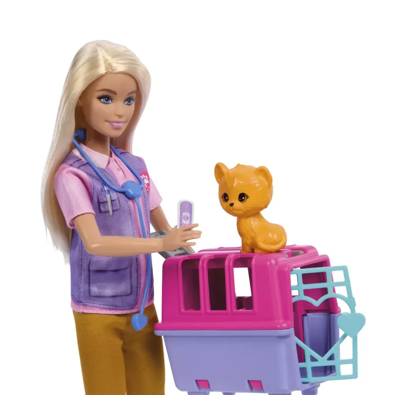 BARBIE YOU CAN BE SET PAPUSA CU DOUA ANIMALUTE DIN JUNGLA