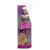 BARBIE PAPUSA BARBIE FASHIONISTA BLONDA CU PARUL PRINS IN COADA ȘI FUSTA ROZ