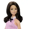 BARBIE PAPUSA BARBIE FASHIONISTAS BRUNETA CU ROCHIE ROZ IN CAROURI