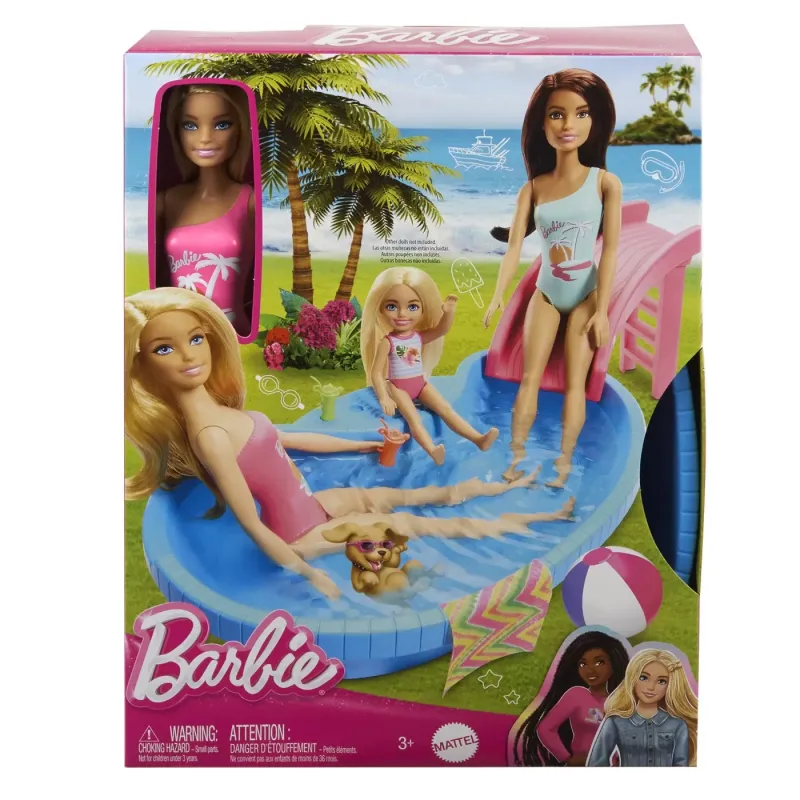 BARBIE SET PAPUSA BARBIE BLONDA ȘI PISCINA