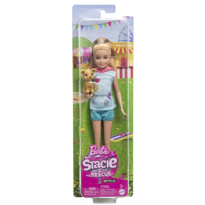 BARBIE SET PAPUSA STACIE ȘI CĂȚELUL DE COMPANIE