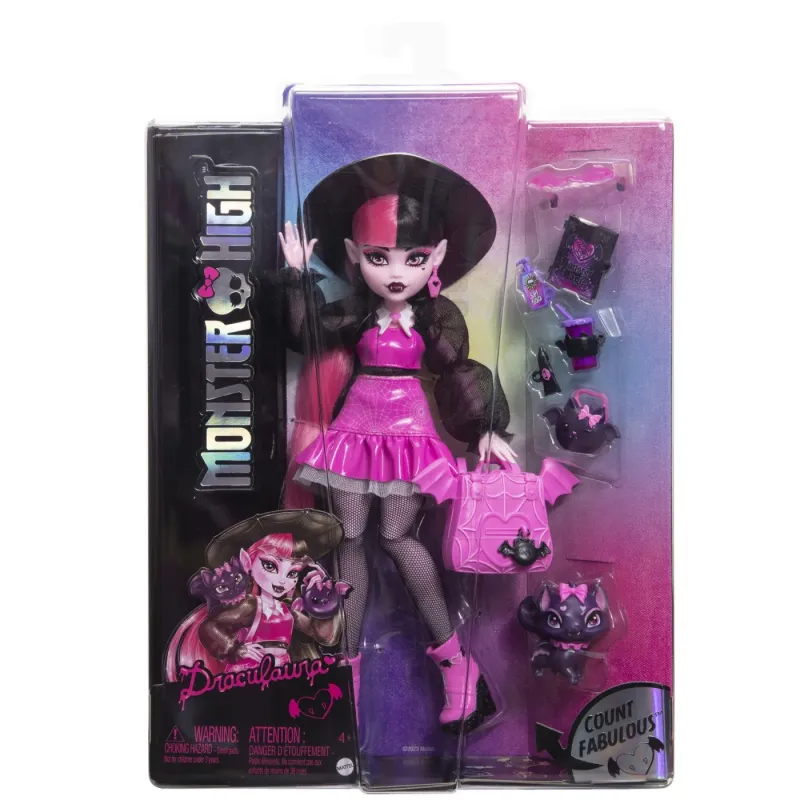 MONSTER HIGH PAPUSA DRACULAURA ȘI ANIMALUTUL COUNT FABULOUS