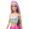 BARBIE PAPUSA SIRENA CU PAR MOV ȘI COADA ROZ