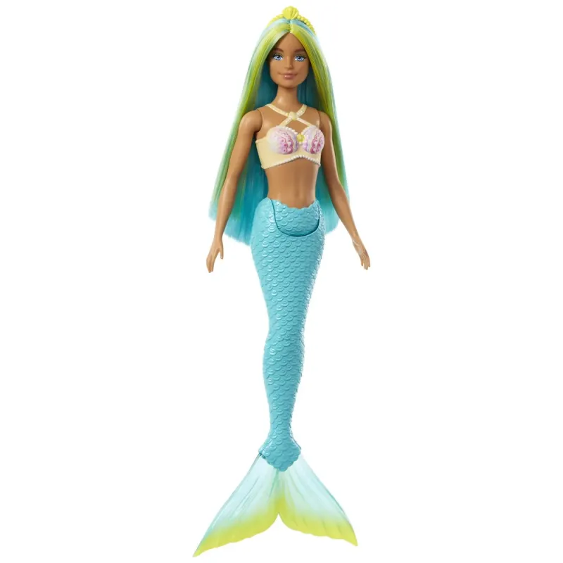 BARBIE DREAMTROPIA PAPUSA SIRENA CU CORSET GALBEN ȘI COADA ALBASTRA
