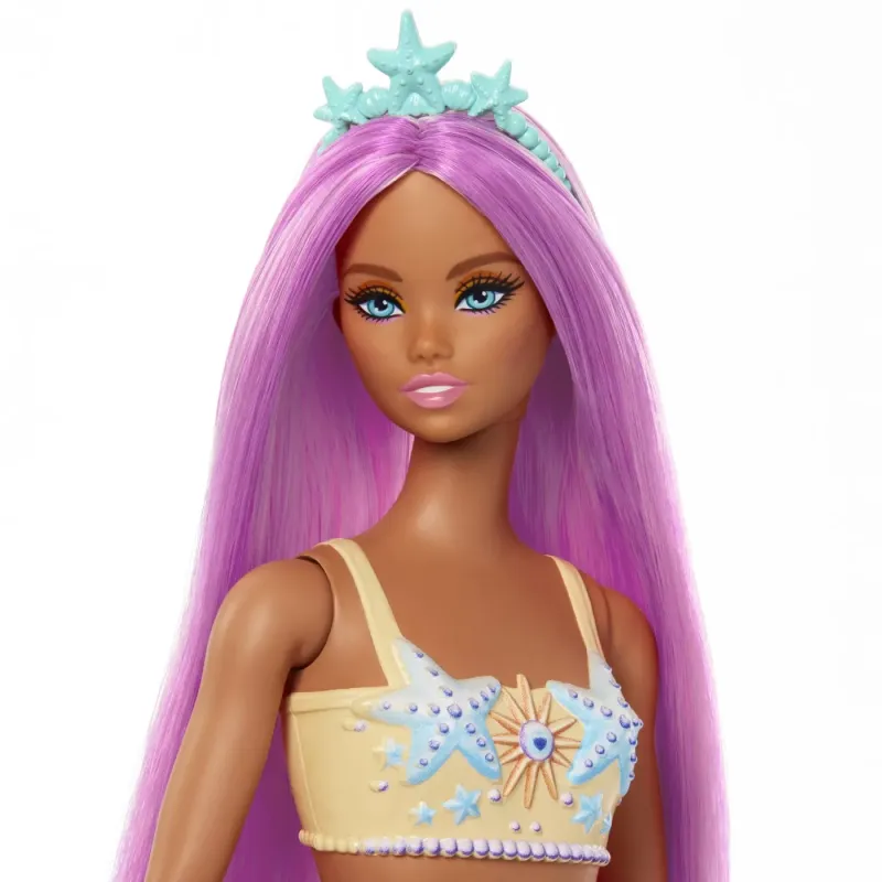 BARBIE DREAMTROPIA PAPUSA SIRENA CU PARUL ROZ ȘI COADA PORTOCALIE