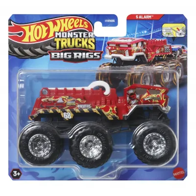 HOT WHEELS MONSTER TRUCK BIG RIGS MAȘINUȚĂ METALICĂ CU 6 ROTI 5 ALARM SCARA 1 LA 64