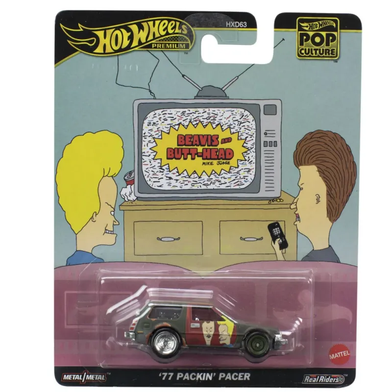 HOT WHEELS POP CULTURE MAȘINUȚĂ METALICĂ BEAVIS AND BUTTHEAD PACKIN PACER 77 SCARA 1:64