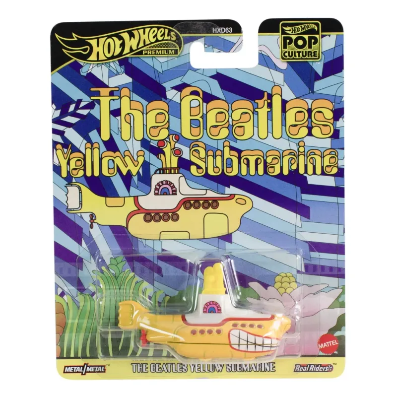 HOT WHEELS POP CULTURE MAȘINUȚĂ METALICĂ THE BEATLES YELLOW SUBMARINE SCARA 1:64