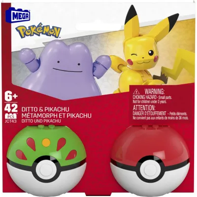 POKEMON MEGA SET DOUA BILE DITTO ȘI PIKACHU 42 PIESE