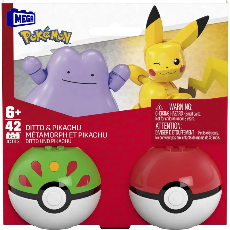 POKEMON MEGA SET DOUA BILE DITTO ȘI PIKACHU 42 PIESE