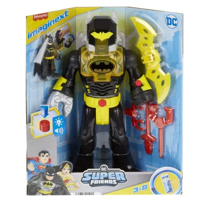 FISHER PRICE IMAGINEXT DC SUPER FRIENDS SET FIGURINĂ BATMAN ȘI COSTUM EXO CU LUMINI ȘI SUNETE