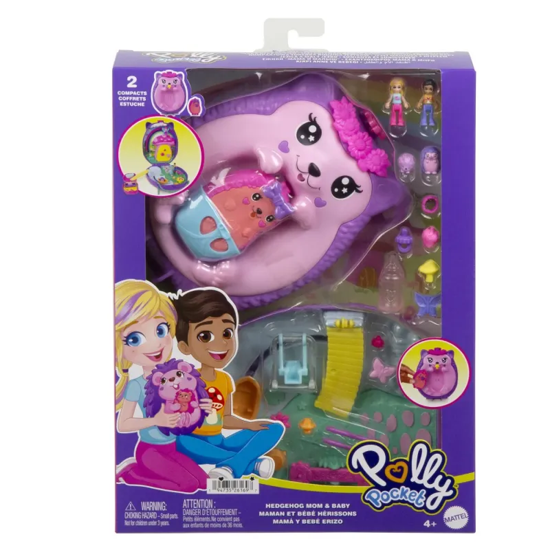 POLLY POCKET SET GENTUȚĂ ARICIUL MAMA ȘI PUIUL