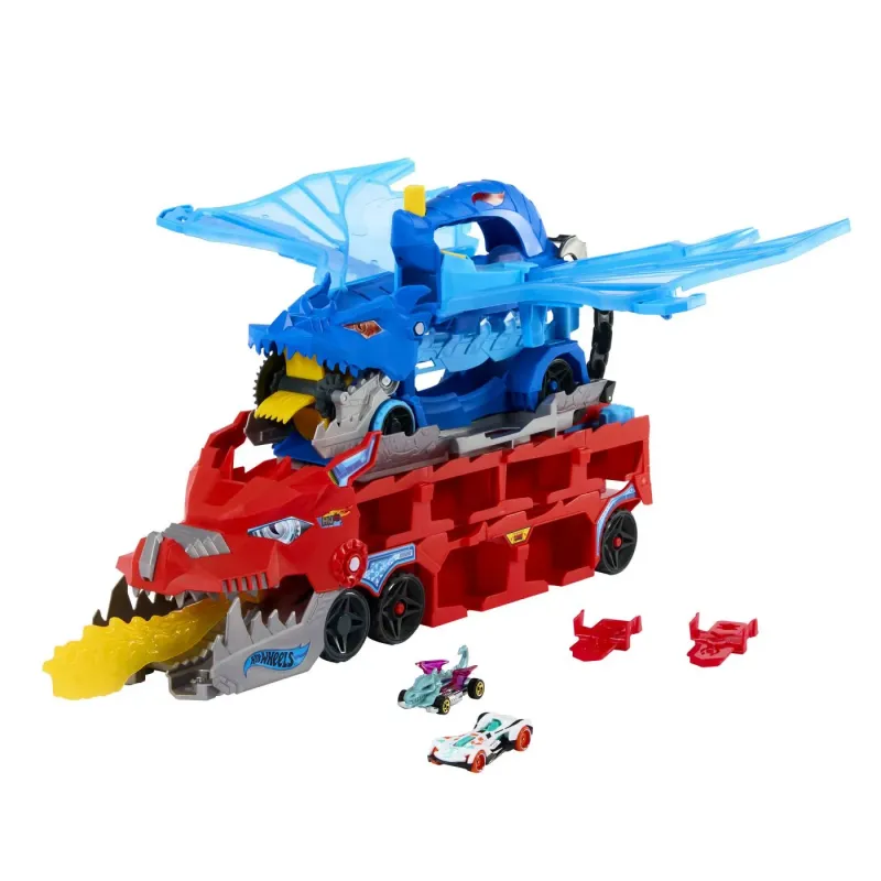 HOT WHEELS CITY TRANSPORTATOR SUPREM CU 2 DRAGONI