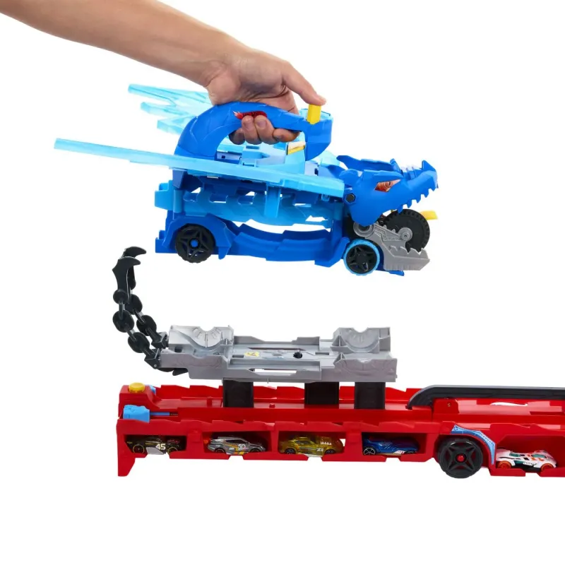 HOT WHEELS CITY TRANSPORTATOR SUPREM CU 2 DRAGONI