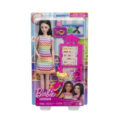 BARBIE SET DE JOACĂ PAPUSA BARBIE BRUNETA FACE CARIERA PROFESOARA