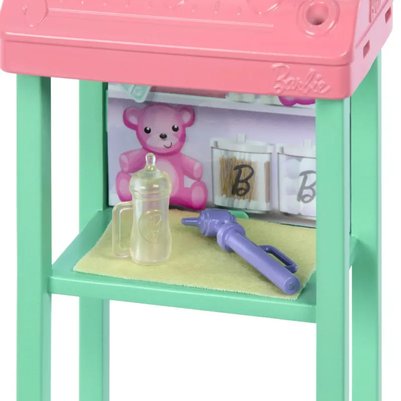 BARBIE CARIERE SET MOBILIER CU PAPUSA DOCTOR PEDIATRU BLONDA