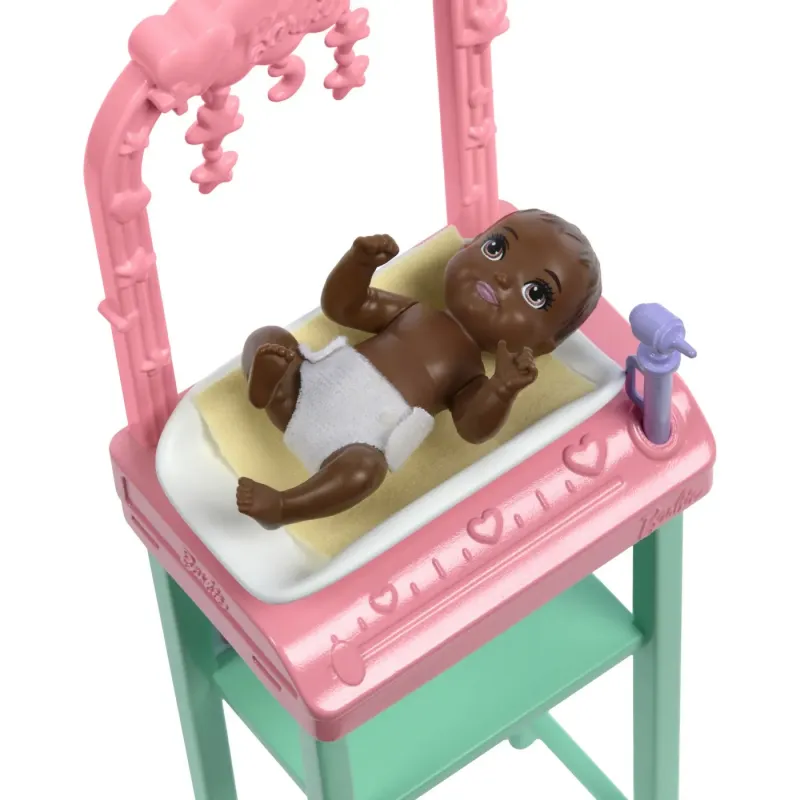 BARBIE CARIERE SET MOBILIER CU PAPUSA DOCTOR PEDIATRU BLONDA