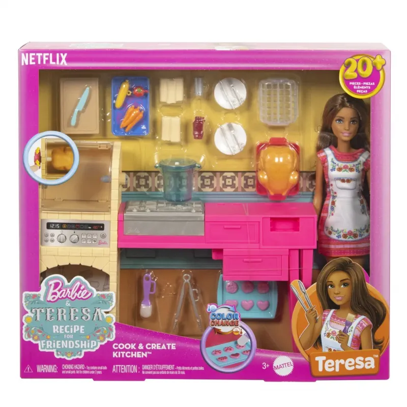 BARBIE ȘI TERESA RETETA PENTRU PRIETENIE SET PAPUSA TERESA ȘI BUCATARIE CU ACCESORII