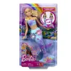 BARBIE PAPUSA SIRENA FLOARE MAGICA CU PAR BLOND ȘI COADA ALBASTRA