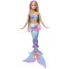 BARBIE PAPUSA SIRENA FLOARE MAGICA CU PAR BLOND ȘI COADA ALBASTRA