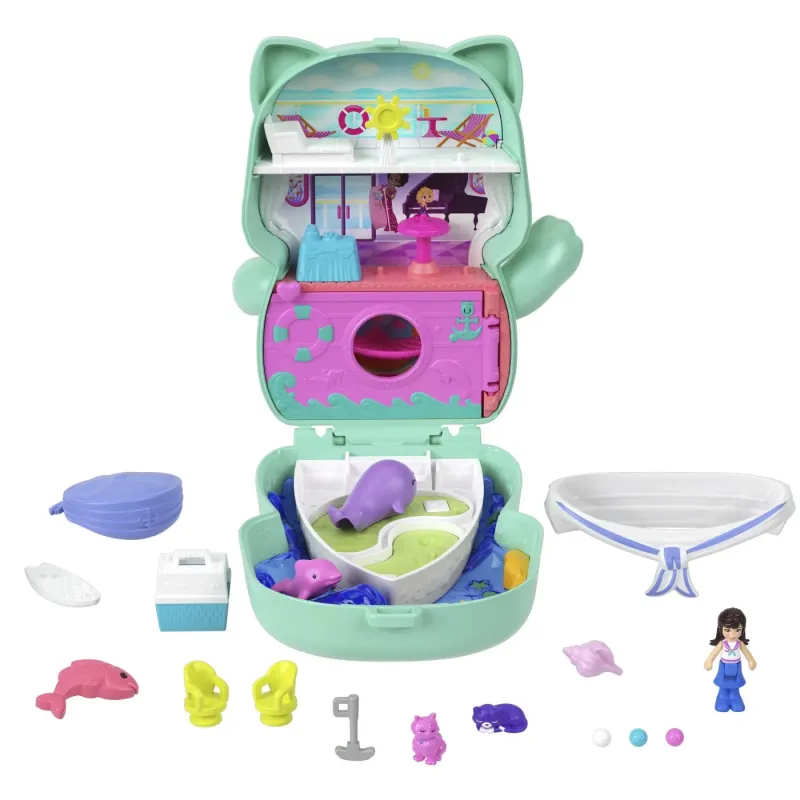 POLLY POCKET SET GENTUȚĂ ANIMALUT PISICUTA MARINAR CU ACCESORII
