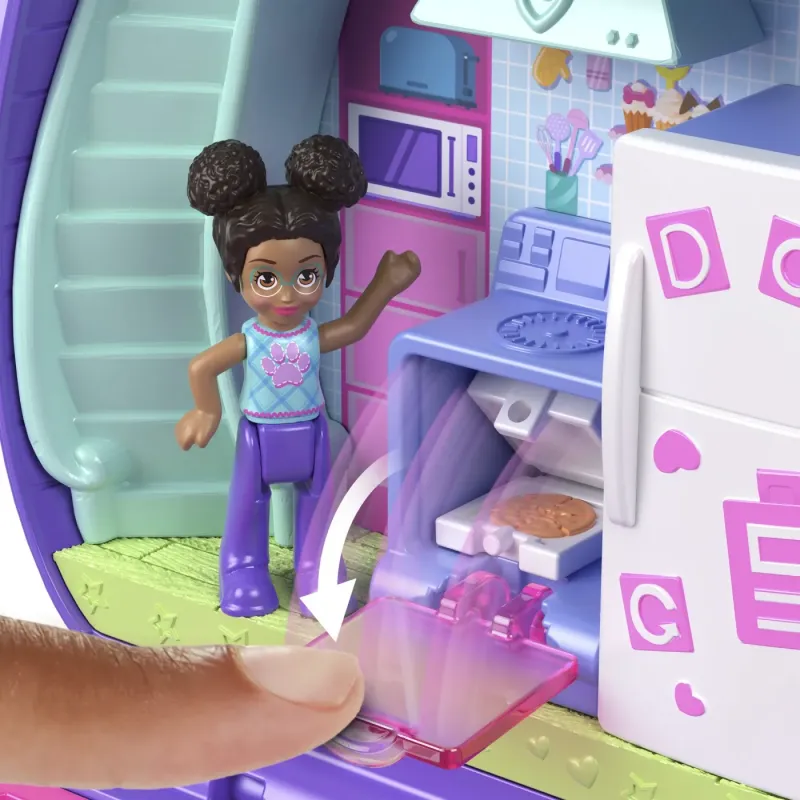 POLLY POCKET SET GENTUȚĂ ANIMALUT CĂȚELUS IN PIJAMA CU ACCESORII